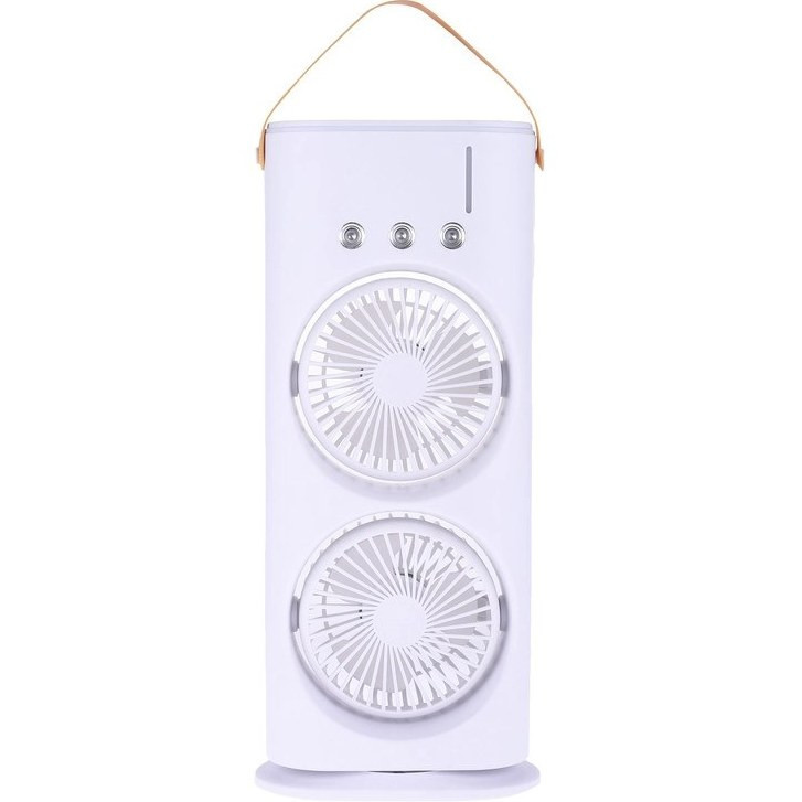 پنکه رومیزی مه پاش دو فن با نور RGB شارژی با کنترل f18