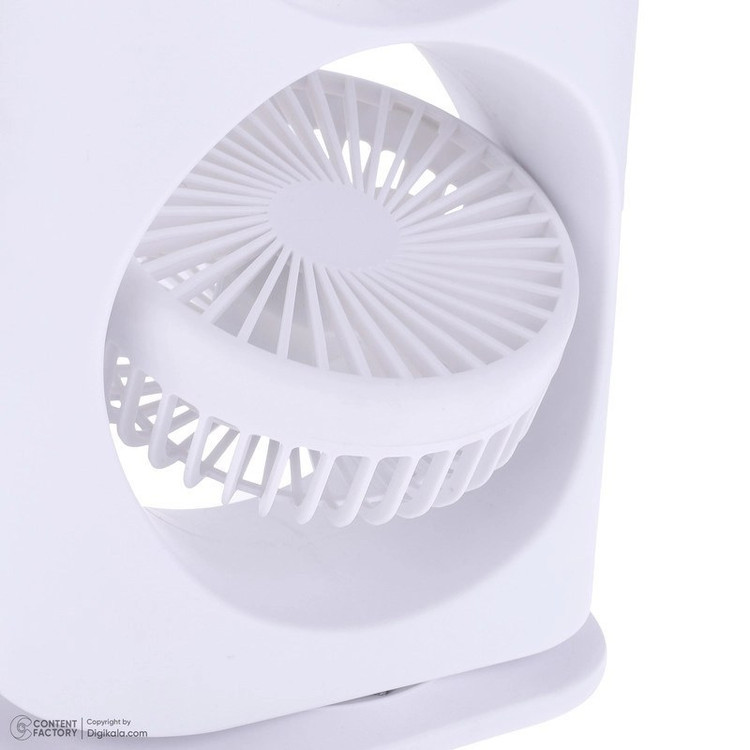 پنکه رومیزی مه پاش دو فن با نور RGB شارژی با کنترل f18